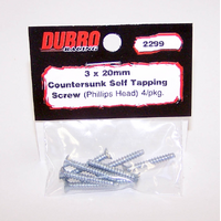   3 x 20mm Countersunk self tapping screw phillips head 8 pcs DBR2299