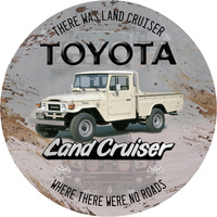 Land Cruiser Round Tin Sign (J1011_3)