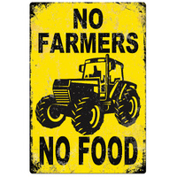 No Farmers NO Food Tin Sign (J169_3)