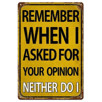 Remember When Tin Sign (J184_3)