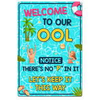 No "P" in Pool Tin Sign (J185_1)