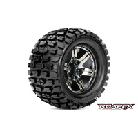 Tracker 1:10 Monster Truck Chrome Black Wheel w/ 1/2 offset (R3002-CB2)