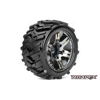 Morph 1:10 Stadium Truck Tyre Chrome Black Wheel 1/2 offset (R2004-CB2)