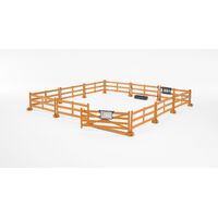Bworld Agriculture Pasture Fence Brown Post &amp; Rail BR62604