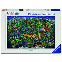 Illustrated World Map 5000pc Puzzle (RB01738 7)