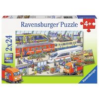 Ravensburger 9191-1 Bus Train Station puzzle 2x24pc
