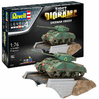 First Diorama Set. Sherman Fire 1:76 plastic Model Kit  03299 