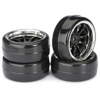 Drift LP &quot;9 Spoke/Profile B&#39; Black/Chrome 1:10 (4pcs) AB2510043