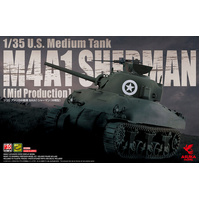 1:35 U.S. Medium Tank M4A1 Sherman (Mid Production) Plastic Model Kit (ASU-35-010