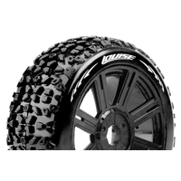 1:8 B-Mazinger - Buggy Tyer Set Mounted Soft- Black Spoke Wheels-Hex 17mm (LT3108SB)