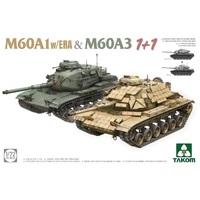 M60A1 w/ERA &amp; M60A3 1+1 1:72  Plastic Model Kit 
