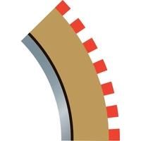 Radius 2 Curve Inner Borders 45 Degree x4 (C8225)