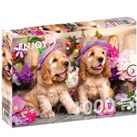 Spaniel Puppies with Flower Hats 1000pc Jigsaw (ENJ-1263)