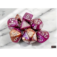 Gemini Copper-Purple/White Polyhedral 7-Die Set (with bonus Die) (CH30071)