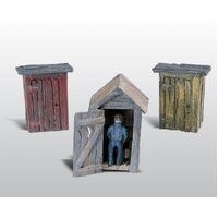  3 Outhouses and Man WS- D214
