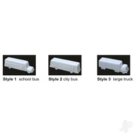 Plain Automobiles Buses and Truck (white) 3pk (JTT-97007 )
