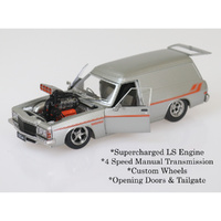 1:24 Silver Holden HZ Panel Van w/Supercharged LS Engine (DDA522)