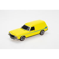 1:24 Yellow w/Blue Stripe HX Sandman Holden Panel Van Plastic Light up (DDALU23)