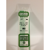 White Polystyrene Strip 0.010 x 0.156 x 14&quot; / 0.25mm x 4mm x 36cm (10) EG107 