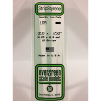 White Polystyrene Strip 0.010 x 0.250 x 14&quot; / 0.25mm x 6.4mm x 36cm (10) EG109