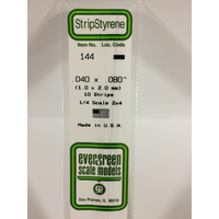 White Polystyrene Strip 0.040 x 0.080 x 14&quot; / 1mm x 2mm x 36cm (10)EG144 