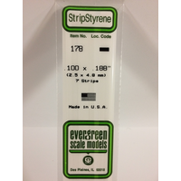 White Polystyrene Strip 0.100 x 0.188 x 14&quot; / 2.5mm x 4.8mm x 36cm (7) EG178