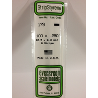  White Polystyrene Strip 0.100 x 0.250 x 14&quot; / 2.5mm x 6.4mm x 36cm (6)  EG179