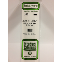 White Polystyrene Strip 0.125 x 0.188 x 14&quot; / 3.2mm x 4.8mm x 36cm (6) EG188 
