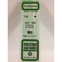  White Polystyrene Rod 0.020 x 14&quot; / 0.51mm x 36cm (10) EG218