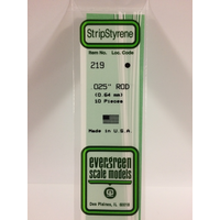 White Polystyrene Rod 0.025 x 14&quot; / 0.64mm x 36cm (10) EG219 