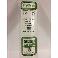 White Polystyrene Tube 0.312 x 14&quot; / 7.9mm x 36cm (3) EG230 