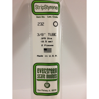  White Polystyrene Tube 0.375 x 14&quot; / 9.5mm x 36cm (2) EG232