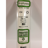  White Polystyrene Tube 0.438 x 14&quot; / 11.1mm x 36cm (2)  EG234