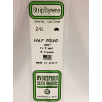  White Polystyrene Half Round 0.060 x 14&quot; / 1.5mm x 36cm (5)  EG241