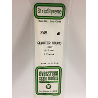  White Polystyrene Quarter Round 0.080 x 14&quot; / 2mm x 36cm (3) EG249  