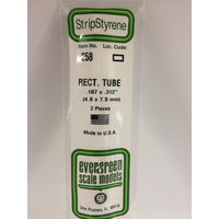 35cm Plastic Rectangular Tubing .187 Pk of 2 EG258