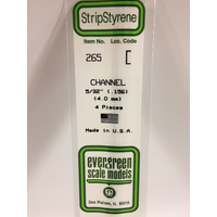 White Polystyrene Channel 0.156 x 14&quot; / 4mm x 36cm (4) EG265