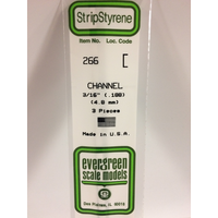  White Polystyrene Channel 0.188 x 14&quot; / 4.8mm x 36cm (3) EG266