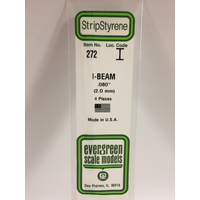  White Polystyrene I-Beam 0.080 x 14&quot; / 2mm x 36cm (4)  EG272