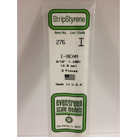 White Polystyrene I-Beam 0.188 x 14&quot; / 4.8mm x 36cm (3)  EG276