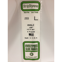 White Polystyrene Angle 0.100 x 14&quot; / 2.5mm x 36cm (4) EG293