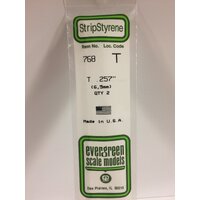  White Polystyrene T Profile 0.257 x 0.257 x 14&quot; 0.085 Thick / 6.5mm x 6.5mm x 36cm (2)  EG768 