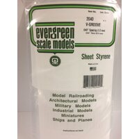 White Polystyrene V-Groove Siding Sheet 0.040 x 6 x 12&quot; / 1mm x 15cm x 30cm (1) EG2040