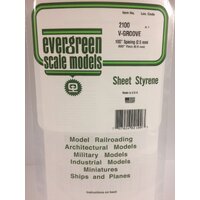 White Polystyrene V-Groove Siding Sheet 0.100 x 6 x 12&quot; / 2.5mm x 15cm x 30cm (1) EG2100 