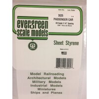 White Polystyrene HO-Scale Siding 0.020 x 6 x 12&quot; / 0.51mm x 15cm x 30cm (1)  EG3025