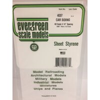  White Polystyrene HO-Scale Siding Sheet 0.040 x 6 x 12&quot; / 1mm x 15cm x 30cm (1) EG4037