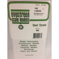 White Polystyrene V-Groove Siding Sheet 0.188 x 6 x 12&quot; / 4.8mm x 15cm x 30cm (1) EG4188 