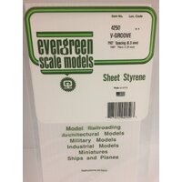 White Polystyrene V-Groove Siding Sheet 0.250 x 6 x 12&quot; / 6.4mm x 15cm x 30cm (1) EG4250 
