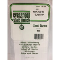 White Polystyrene Seam Roof Sheet 0.375 x 6 x 12&quot; / 9.5mm x 15cm x 30cm (1) EG4523