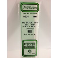 0.023 x 0.046 x 14&quot; (10) HO-Scale Strips 2 x 4pk 10  EG8204